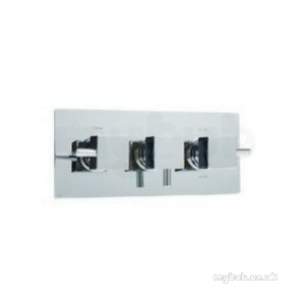 Deva Showering -  Deva Squvtrit04 Chrome Thermosurehorizontal Cube Triple Lever Shower Valve