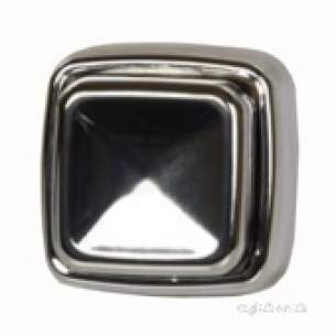 Ball Float Valves -  Chrome Replacement Square Button For Flapper Flush Valve Front-mounted