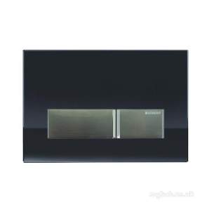 Geberit Commercial Sanitary Systems -  Geberit 115.600.sj.1 Black Glass Sigma40 Dual Flush Plate With Odour Extraction