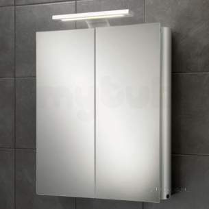 Hib Lighting Cabinets and Mirrors -  Hib 42700 Aluminium Atomic 600mm Double Sided Mirror Bathroom Cabinet Door Ir Sensor