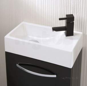 Hib Lighting Cabinets and Mirrors -  Hib 8810 White Cassino Splash Cloakroom Wash Basin One Tap Hole