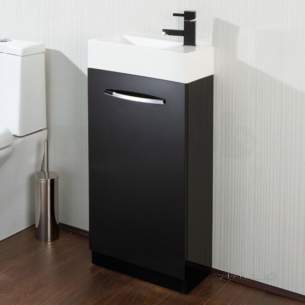 Flabeg Cabinets And Mirrors -  Hib 9501200 Black Cassino Floor Standing Cloakroom Unit Single Door