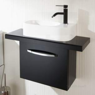 Flabeg Cabinets And Mirrors -  Hib 9501400 Black Cassino Wall Hung Cloakroom Unit Single Door