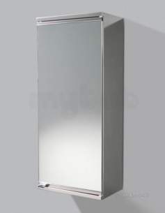 Flabeg Cabinets And Mirrors -  Hib 1044010 Stainless Steel Chandra Wc Bathroom Cabinet With Mirrored Door