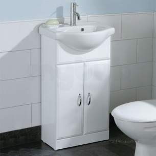 Hib Lighting Cabinets and Mirrors -  Hib 993.994536 White Denia 450mm Drop-in Wash Basin One Tap Hole