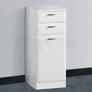 Flabeg Cabinets And Mirrors -  Hib 993.203045 White Denia 320mm Bathroom Vanity Base Unit Two Drawer One Door