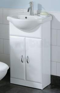 Flabeg Cabinets And Mirrors -  Hib 993.204511 White Denia 450mm Bathroom Vanity Base Unit Two Doors