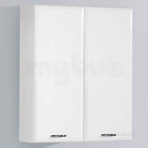 Flabeg Cabinets And Mirrors -  Hib 993.206035 White Denia 600mm Bathroom En Suite Wall Unit Two Doors