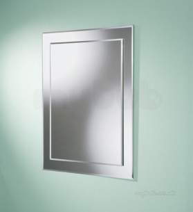 Hib Lighting Cabinets and Mirrors -  Hib 63504000 Mirrored Emma Rectangular Wc Mirror With Mirror On Mirror Design