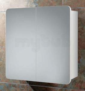 Hib Lighting Cabinets and Mirrors -  Hib 9101200 White Lanzo Bathroom Cabinet With Double Mirrored Doors