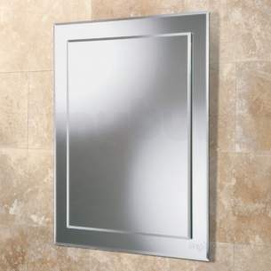 Hib Lighting Cabinets and Mirrors -  Hib 63604000 Mirrored Olivia Rectangular Wc Mirror With Mirror On Mirror Design