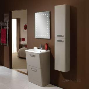 Hib Lighting Cabinets and Mirrors -  Hib 9601000 Tan Palamas 300x500mm 2 Door Tall Storage Wc Unit Soft Close Hinge
