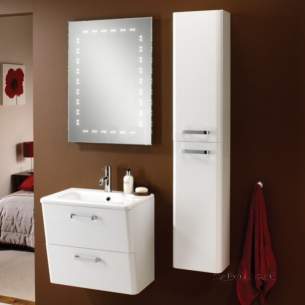 Hib Lighting Cabinets and Mirrors -  Hib 9601100 White Palamas 300x500mm Two Door Tall Storage Wc Unit Soft Close Hinge