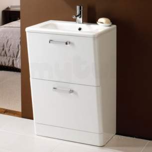 Hib Lighting Cabinets and Mirrors -  Hib 9601300 White Palamas 600x845mm Two Drawer Wc Vanity Floor Standing