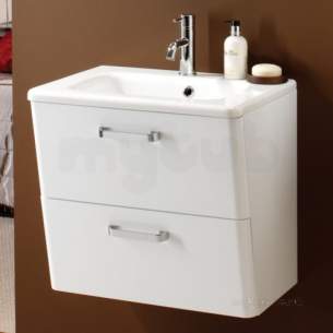 Hib Lighting Cabinets and Mirrors -  Hib 9601500 White Palamas 600x525mm Two Drawer Wc Vanity Floor Standing