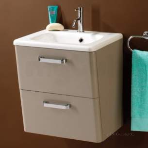 Hib Lighting Cabinets and Mirrors -  Hib 9601800 Tan Palamas 500x525mm Two Drawer Wc Vanity Wall Hung Unit