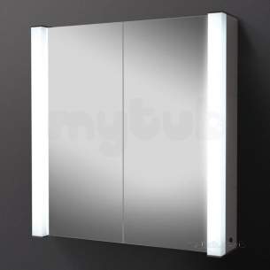 Hib Lighting Cabinets and Mirrors -  Hib 43200 White Photec 725mmx750mm Bathroom Cabinet Double Sided Mirror Doors Soft Close