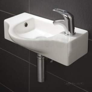 Flabeg Cabinets And Mirrors -  Hib 9330 White Reno Cloakroom Wash Basin One Tap Hole
