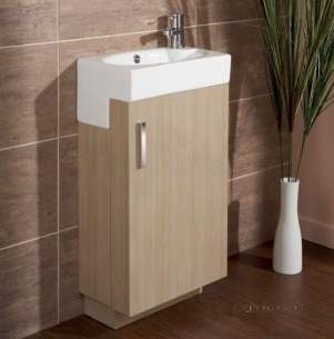 Flabeg Cabinets And Mirrors -  Hib 1380011 Light Oak Revio Athena Cloakroom Unit Floor Standing Single Door