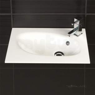 Hib Lighting Cabinets and Mirrors -  Hib 1420090 White Sienna 500mm Wc Wash Basin Mineral Marble One Tap Hole