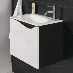 Hib Lighting Cabinets and Mirrors -  Hib 1420041 Black/white Sienna 500x405mm Vanity Wc Unit Soft Close Drawer