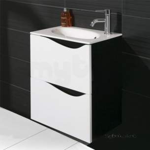 Hib Lighting Cabinets and Mirrors -  Hib 1420051 Black/white Sienna 500x610mm Wc Vanity Unit Two Soft Close Drawers