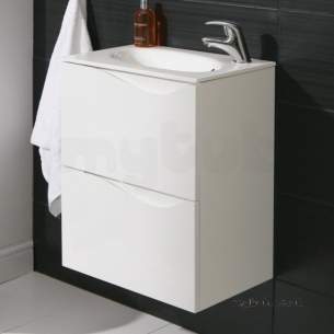 Hib Lighting Cabinets and Mirrors -  Hib 1420052 Black/white Sienna 500x610mm Wc Vanity Unit 2 Soft Close Drawers