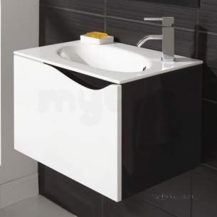 Hib Lighting Cabinets and Mirrors -  Hib 1420141 Black/white Sienna 600x400mm Vanity Wc Unit Soft Close Drawer