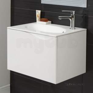 Hib Lighting Cabinets and Mirrors -  Hib 1420142 White Sienna 600x400mm Wc Vanity Unit Soft Close Drawer