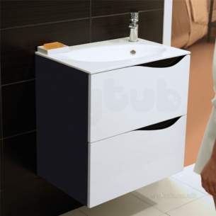 Hib Lighting Cabinets and Mirrors -  Hib 1420151 Black/white Sienna 600x610mm Wc Vanity Unit Two Soft Close Drawers