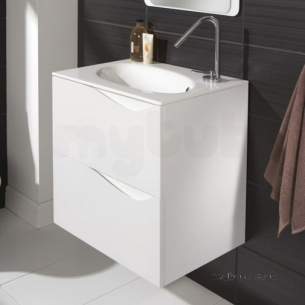 Hib Lighting Cabinets and Mirrors -  Hib 1420152 White Sienna 600x610mm Wc Vanity Unit 2 Soft Close Drawers