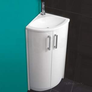 Hib Lighting Cabinets and Mirrors -  Hib 9602600 Sienna 820mm Solo Compact Two Door Bathroom Vanity Cabinet Single Shelf
