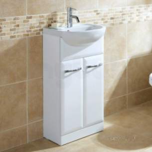 Flabeg Cabinets And Mirrors -  Hib 993.474011 White Sorrento 400mm Bathroom Vanity Base Unit Two Doors