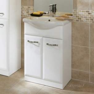 Flabeg Cabinets And Mirrors -  Hib 993.475511 White Sorrento Bathroom Vanity Base Unit For 550mm Wash Basin Two Drawers