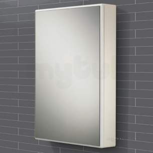 Hib Lighting Cabinets and Mirrors -  Hib 9101600 Aluminium Tulsa 500x700mm Single Bathroom Cabinet Door Glass Shelves
