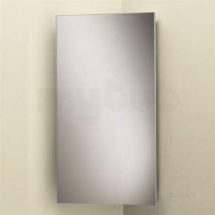 Hib Lighting Cabinets and Mirrors -  Hib 43800 Aluminium Venus Corner Bathroom Cabinet Double Sided Mirrored Doors