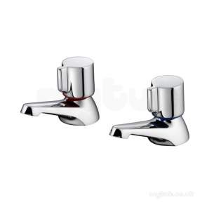Ideal Standard Brassware -  Ideal Standard B9677aa Chrome Alto Knob Handle Bath Pillar Tap Pair 85mm Spout Reach