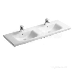 Ideal Standard Concept -  Ideal Standard E815301 White Concept Wash Basins One Central Tap Hole 1300mm