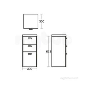 Ideal Standard Concept Furniture -  Ideal Standard E6492sx Dark Oak/walnut Concept Vanity Unit 300x633 Mm 3 Drawers