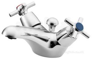 Armitage Shanks Domestic Brassware -  Chrome Elements Brass Washbasin Tap Double Cross Handles Ceramic Disc B9860aa