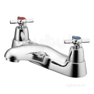 Armitage Shanks Domestic Brassware -  Chrome Elements Brass Bath Filler Double Cross Handles Ceramic Disc B9861aa