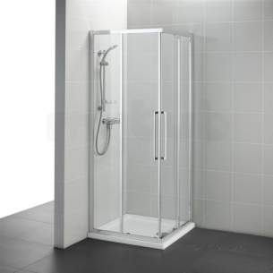 Ideal Standard Kubo Enclosures -  Ideal Standard T7365eo Bright Silver Kubo 900mm Entry Enclosure Right