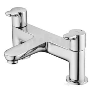 Ideal Standard Brassware -  B9929aa Chrome Concept Blue Two Hole Deck Mount Bath Filler Tap Two Levers