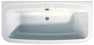 Jacuzzi Acrylic Baths and Panels -  Jacuzzi Pro Wbsprodel601 White Delamere D Double Ended Two Tap Hole Bath 1700x800mm