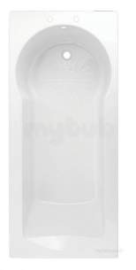 Jacuzzi Acrylic Baths and Panels -  White Madea Space Saving Keyhole Two Tap Hole Shower Bath 1500x750mm