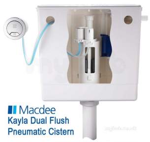 Macdee Cisterns -  Macdee Cpl61cp Chrome Pneu-compact Ii Concealed Cistern With Dual Flush Button