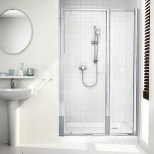 Mira Ace Shower Enclosures -  Mira 108403 Silver Flight Ace 400mm Framed Inline Shower Panel 4 Mm Glass