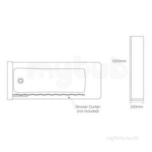 Mira Ace Shower Enclosures -  Mira 109641 Silver Flight Ace 1500mm Mini Bath Screen With Semi-frameless 5mm Glass