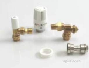Myson Low Surface Temperature Radiators -  White Low Surface Temp Direct Fitting Thermostatic Regulator Valve Kit 15mm