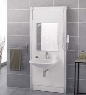 Saniflo Domestic Sanitary Systems -  Saniflo 1117 White Sanimatic Adjustable Height Wash Basin With Wired Remote